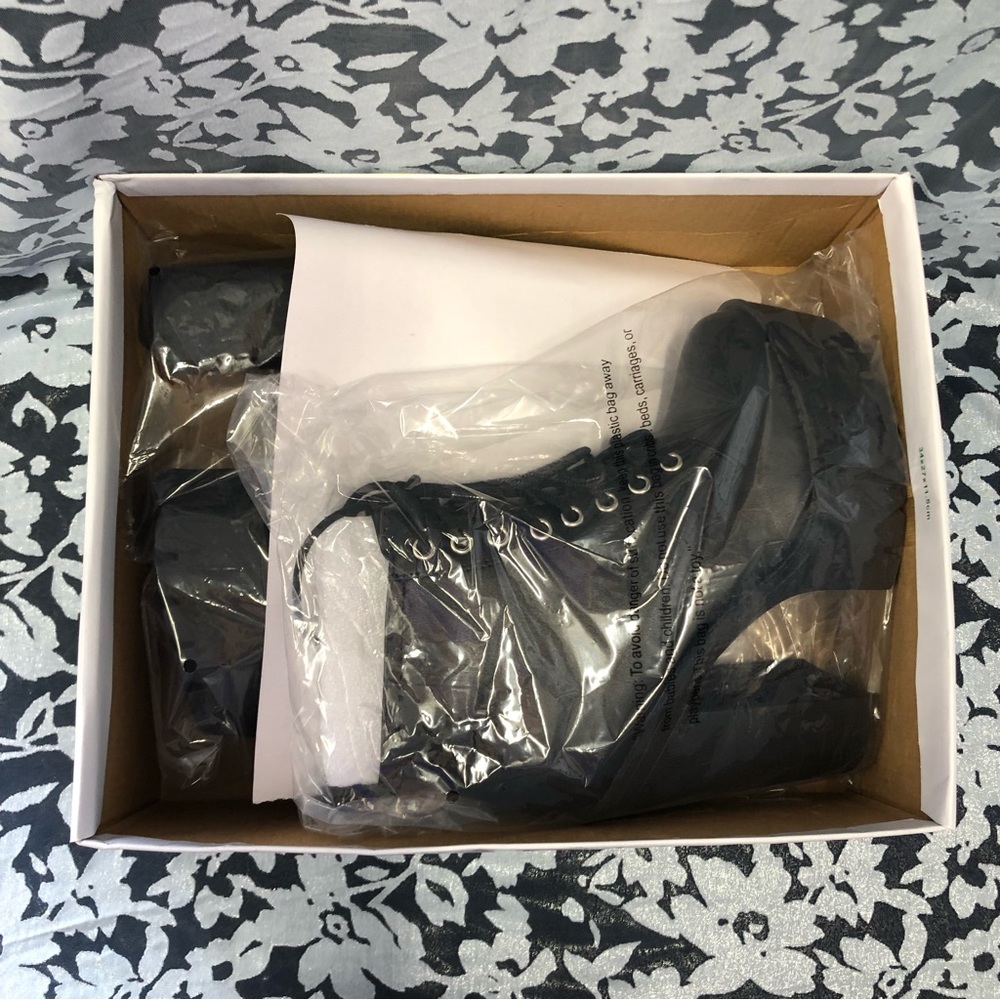 Black Chunky Ankle Boots - Picture 12 of 14